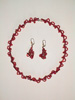 Kette + Ohrringe rot/gold