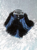 Schaltuch schwarz/blau gestreift